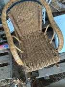 (1) Whicker childrens rocker, bldg:green