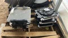 (6) transmission coolers (radiators) with fans, owner states new, bldg:green