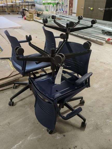 (5) Plastic Chairs with Casters image