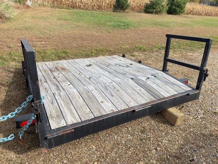 Trailer extension deck, 82” wide, 5ft deck, 2ft dovetail, has lights and gate hinges image