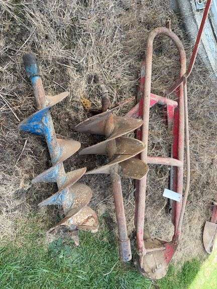 Ford post hole auger, 3 point, 2 auger bits 14” and 18” image