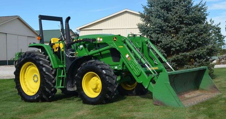 John Deere 6120 E with H310 Loader image