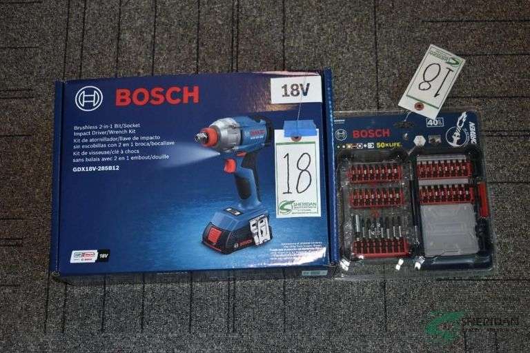 Battery Powered 18V Bosch Impact Driver and Bit Set image