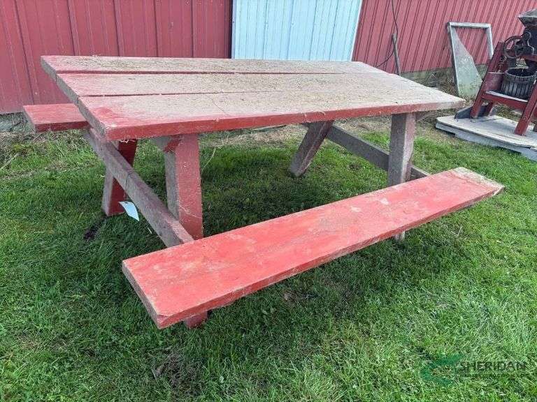 Wooden picnic table, 6ft. image