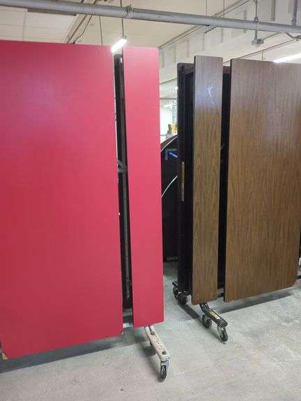(2) Folding Tables, Red/Brown image