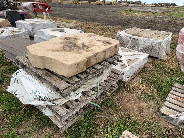 (3) pallets of 3 steps and pavers, row:4