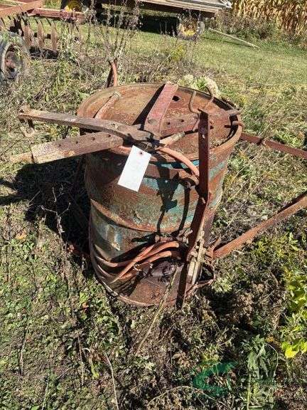 3 point drum sprayer, PTO pump, short booms, extra rear tractor hitch image