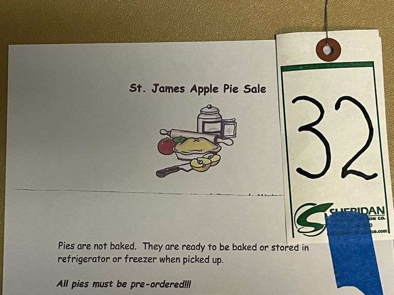 St. James Apple Pie Sale Credit for 3 Pies image