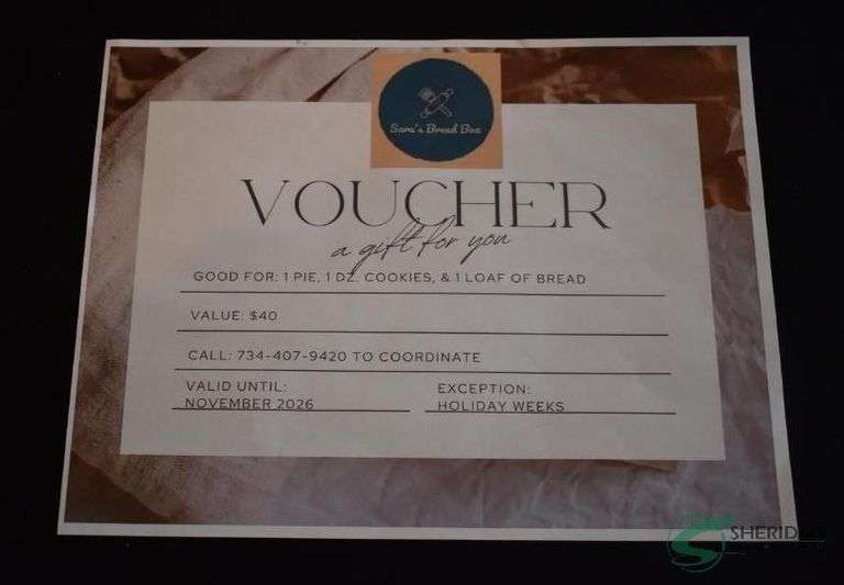 Certificate for Sara's Bread Box image