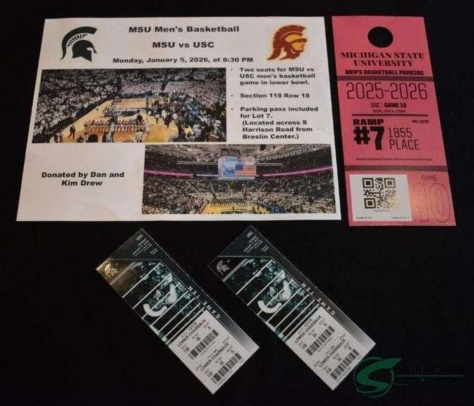 (2) MSU Men's Basketball Tickets and Parking Pass - MSU VS USC image