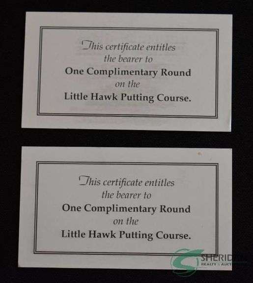 (2) Certificates for 1 round on the Little Hawk Putting Course image