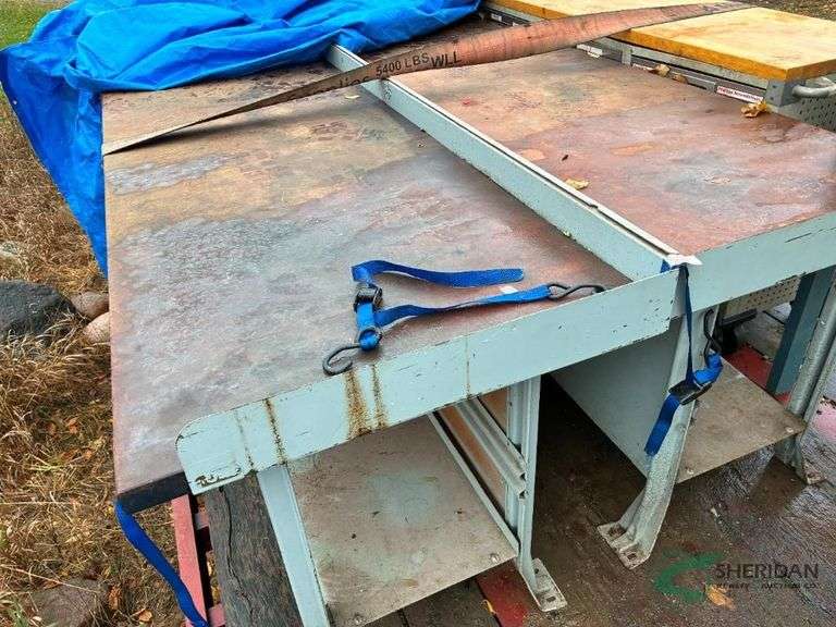 (2) Wood topped work benches image
