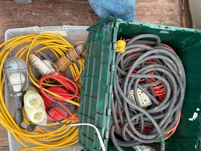 (2) Totes of electrical cords and wire image