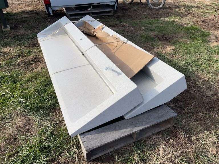 (2) 3 holed trough sinks, row:7 image