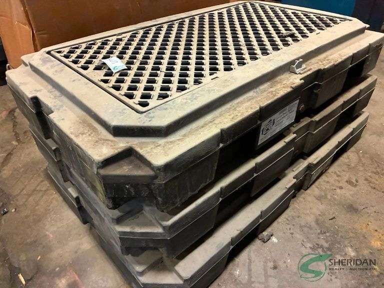 (3) Spill bins to set 55 gallon oil drums on image