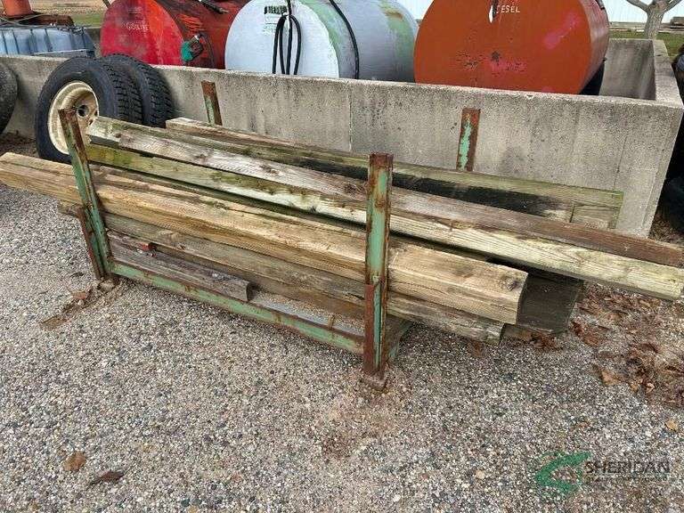 Steel rack with lumber image