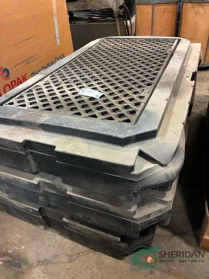 (3) Spill bins to set 55 gallon oil drums on image