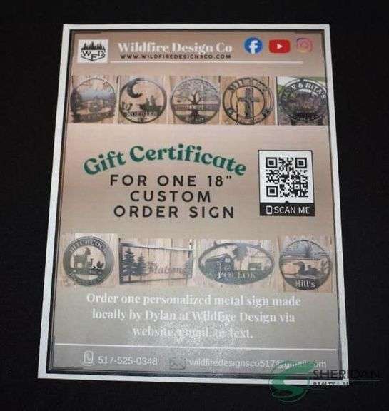 (1) Certificate For a 18" Custom Metal Sign image