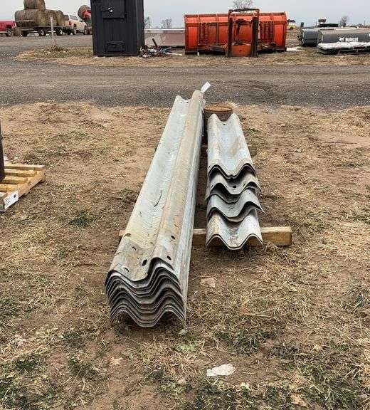 (23) 12" galvanized guard rail & bucket of galvanized bolts, row:4 image