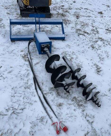 GIYI skid steer mount post hole digger with 9" & 12" auger bits, row:3 image