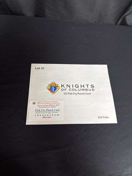 Mason Knights of Columbus Fish Fry Punch Card image
