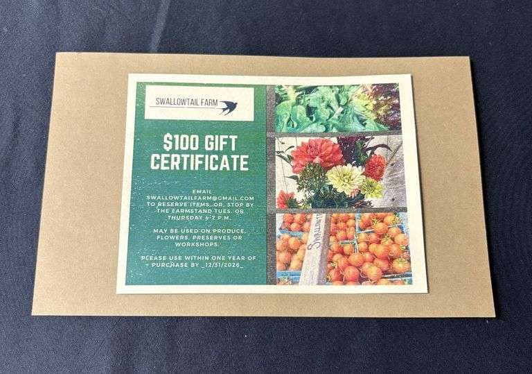 $100 Swallowtail Farm Gift Card image