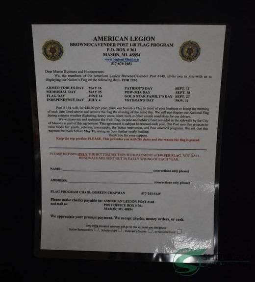 American Legion Post #148- 1-Year Flag Program image
