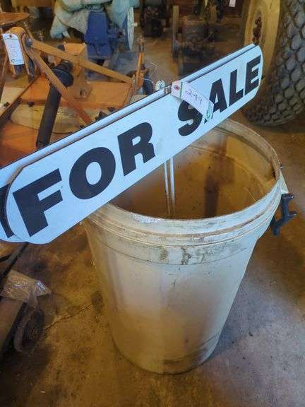 Rubbermaid Trash Can with for sale signs