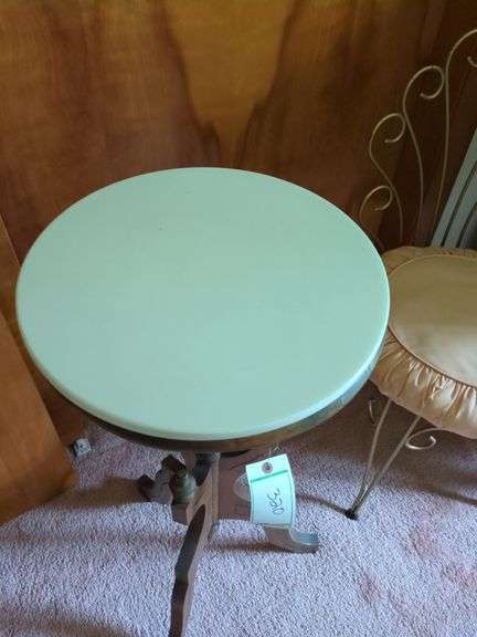 Marble Top Pedestal ends table and vanity chair