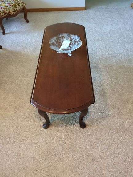 Coffee Table and Glass Bowl