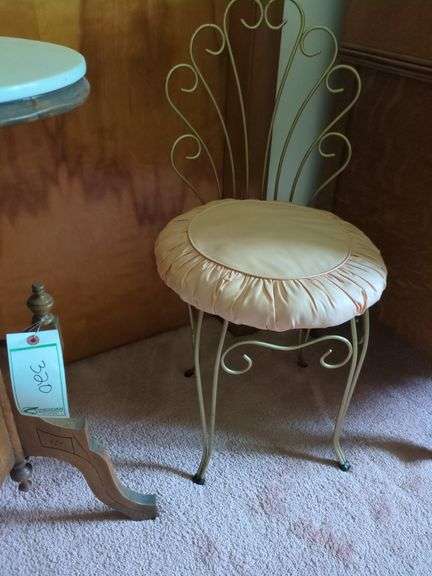 Marble Top Pedestal ends table and vanity chair