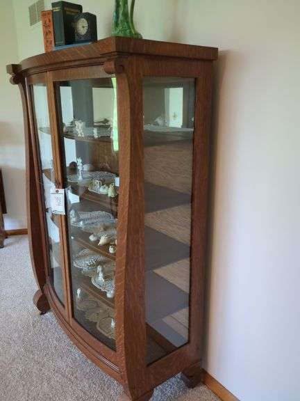 Wood China Cabinet with glass doors