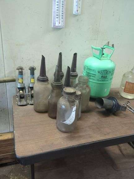 Table and Contents, Vintage Glass Oil Canisters