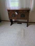 Vintage Credenza, Folding Table, End Table, and Mirror