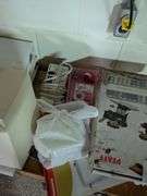 Sewing Machine Table with Sewing Machine and Contents
