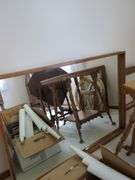 Vintage Credenza, Folding Table, End Table, and Mirror