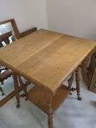 Vintage Credenza, Folding Table, End Table, and Mirror