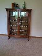 Wood China Cabinet with glass doors