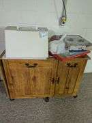 Sewing Machine Table with Sewing Machine and Contents