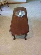 Coffee Table and Glass Bowl