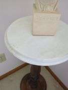 2 Pedestal Ends with Lamp and Bach Statue