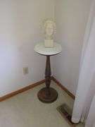 2 Pedestal Ends with Lamp and Bach Statue