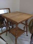 Vintage Credenza, Folding Table, End Table, and Mirror
