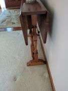 Drop Leaf Table with Lamp and Glass Bowl