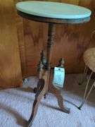 Marble Top Pedestal ends table and vanity chair