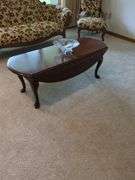 Coffee Table and Glass Bowl