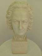 2 Pedestal Ends with Lamp and Bach Statue