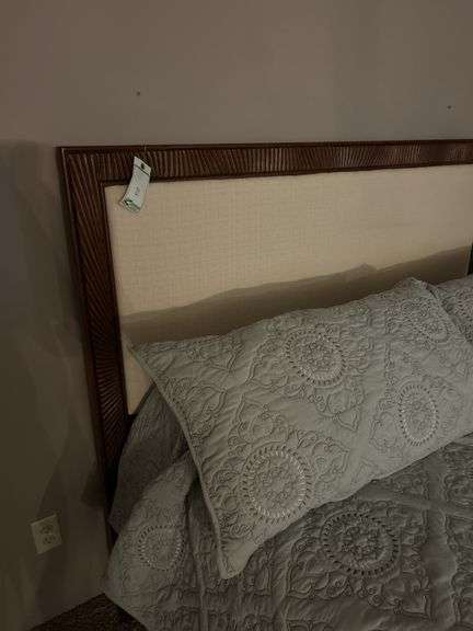 Queen size bed.  In basement bring help to load out.