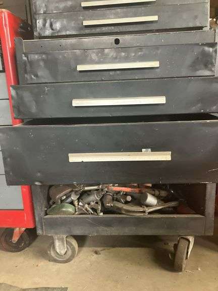 Tool boxes with contents and chains
