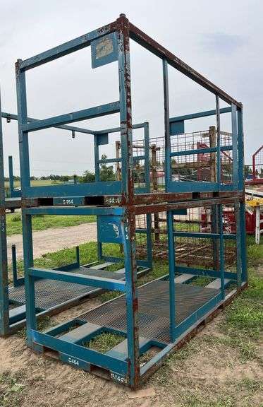 (2) Pallet racks 115" L x 48" W x 51" H, row:4